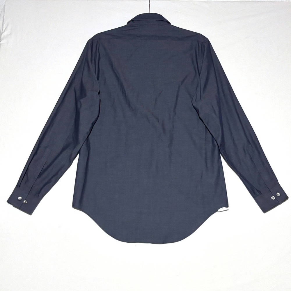 Calvin Klein Dress Shirt Mens 15 32/33 Navy Blue Slim Performance Wrinkle Free - Picture 2 of 7